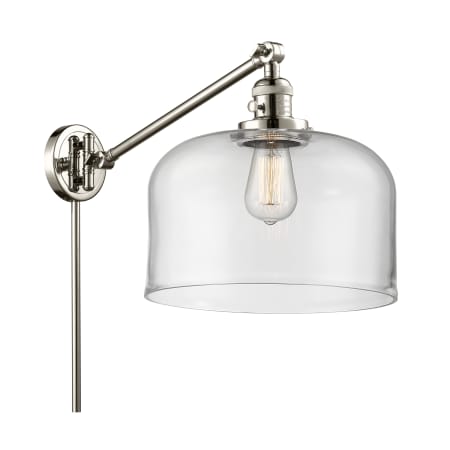 A large image of the Innovations Lighting 237 X-Large Bell Polished Nickel / Clear