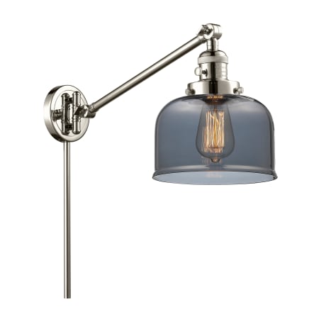 A large image of the Innovations Lighting 237 Large Bell Polished Nickel / Plated Smoked