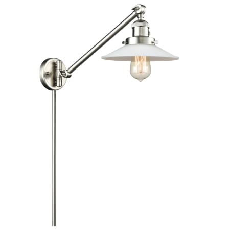 A large image of the Innovations Lighting 237 Halophane Brushed Satin Nickel / Matte White