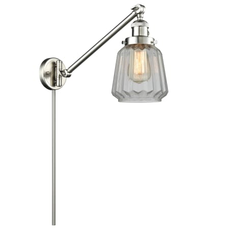 A large image of the Innovations Lighting 237 Chatham Satin Brushed Nickel / Clear Fluted