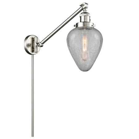 A large image of the Innovations Lighting 237 Geneseo Satin Brushed Nickel / Clear Crackle