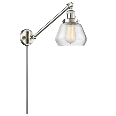 A large image of the Innovations Lighting 237 Fulton Satin Brushed Nickel / Clear