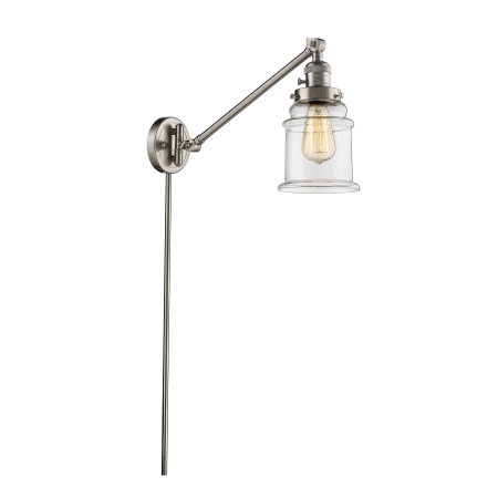 A large image of the Innovations Lighting 237 Canton Satin Brushed Nickel / Clear