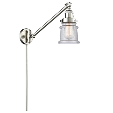 A large image of the Innovations Lighting 237 Small Canton Brushed Satin Nickel / Seedy