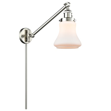 A large image of the Innovations Lighting 237 Bellmont Brushed Satin Nickel / Matte White