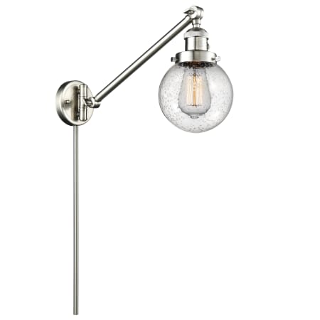 A large image of the Innovations Lighting 237-6 Beacon Brushed Satin Nickel / Seedy