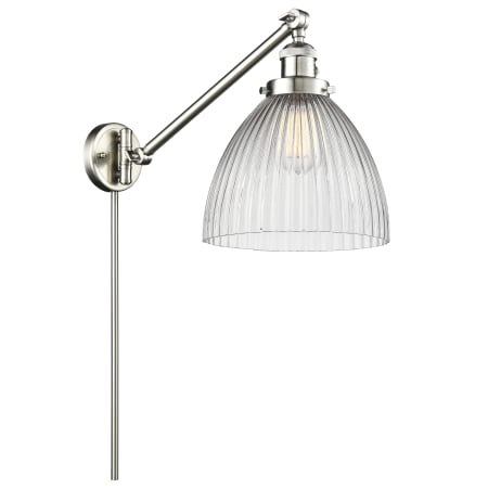 A large image of the Innovations Lighting 237 Seneca Falls Brushed Satin Nickel / Clear