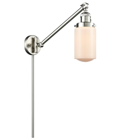 A large image of the Innovations Lighting 237 Dover Brushed Satin Nickel / Matte White Cased