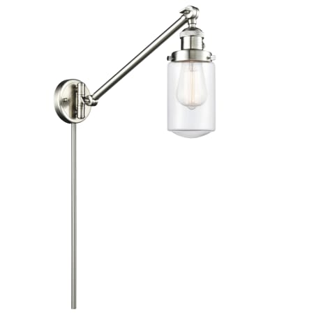 A large image of the Innovations Lighting 237 Dover Brushed Satin Nickel / Clear