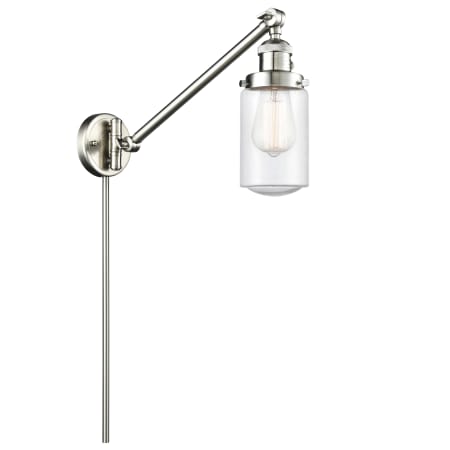 A large image of the Innovations Lighting 237 Dover Brushed Satin Nickel / Seedy