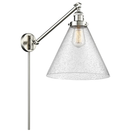 A large image of the Innovations Lighting 237 X-Large Cone Brushed Satin Nickel / Seedy