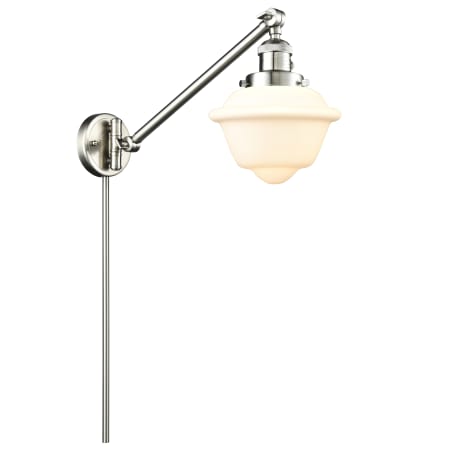 A large image of the Innovations Lighting 237 Small Oxford Brushed Satin Nickel / Matte White