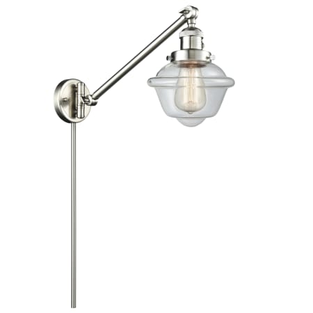 A large image of the Innovations Lighting 237 Small Oxford Brushed Satin Nickel / Clear