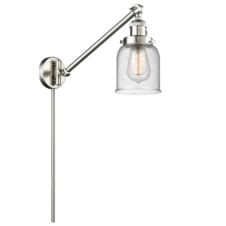 A large image of the Innovations Lighting 237 Small Bell Satin Brushed Nickel / Seedy