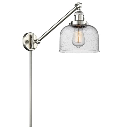 A large image of the Innovations Lighting 237 Large Bell Satin Brushed Nickel / Seedy