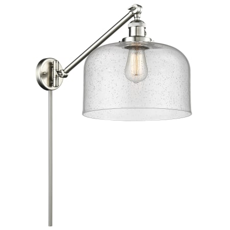 A large image of the Innovations Lighting 237 X-Large Bell Brushed Satin Nickel / Seedy