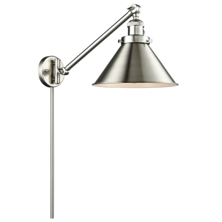 A large image of the Innovations Lighting 237 Briarcliff Satin Brushed Nickel / Oiled Rubbed Bronze