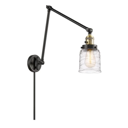 A large image of the Innovations Lighting 238-30-8 Bell Sconce Black Antique Brass / Deco Swirl