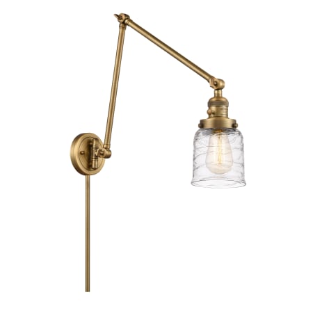 A large image of the Innovations Lighting 238-30-8 Bell Sconce Brushed Brass / Deco Swirl