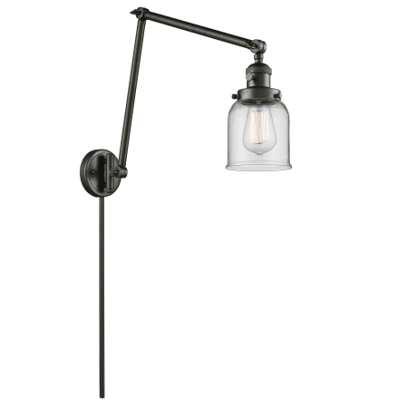 A large image of the Innovations Lighting 238 Small Bell Oiled Rubbed Bronze / Clear