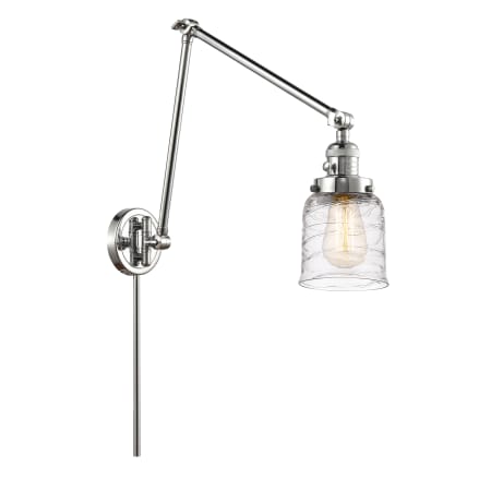 A large image of the Innovations Lighting 238-30-8 Bell Sconce Polished Chrome / Deco Swirl