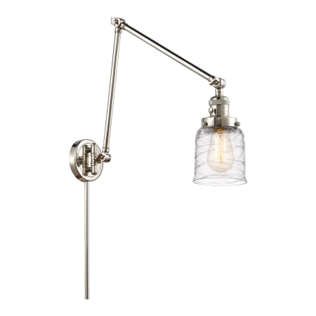 A large image of the Innovations Lighting 238-30-8 Bell Sconce Polished Nickel / Deco Swirl