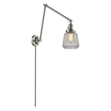 A large image of the Innovations Lighting 238 Chatham Satin Brushed Nickel / Clear Fluted