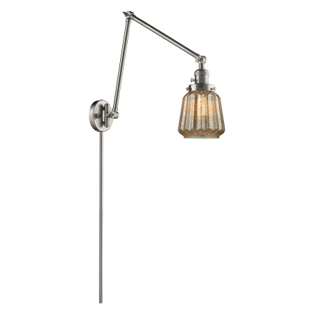 A large image of the Innovations Lighting 238 Chatham Satin Brushed Nickel / Mercury Fluted