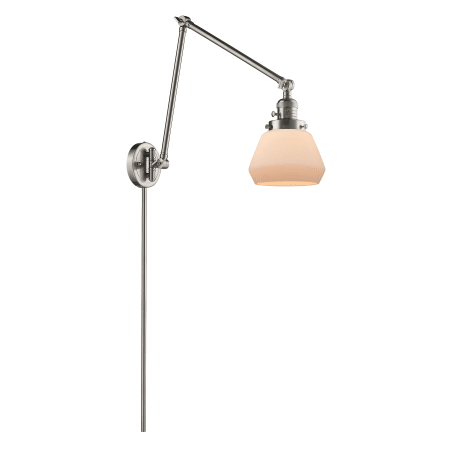 A large image of the Innovations Lighting 238 Fulton Satin Brushed Nickel / Matte White Cased