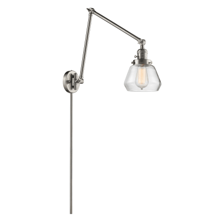 A large image of the Innovations Lighting 238 Fulton Satin Brushed Nickel / Clear