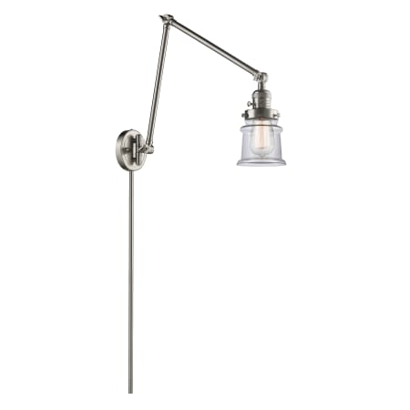 A large image of the Innovations Lighting 238 Small Canton Brushed Satin Nickel / Clear