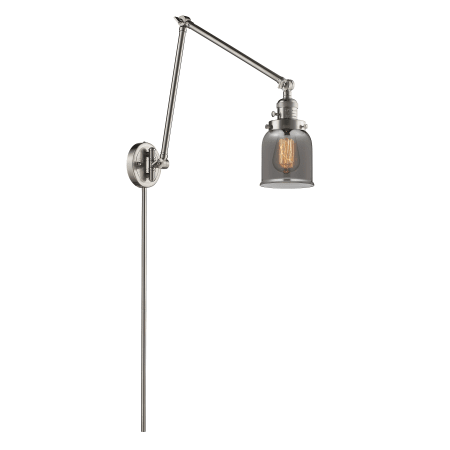 A large image of the Innovations Lighting 238 Small Bell Satin Brushed Nickel / Smoked