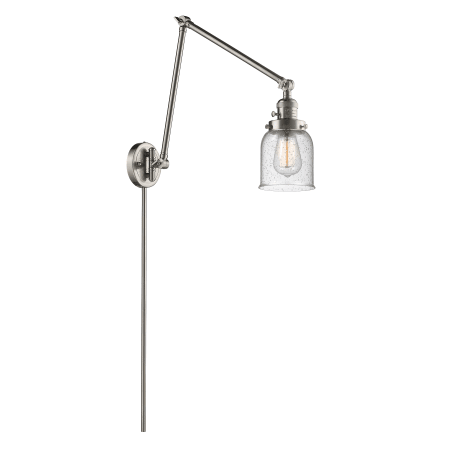A large image of the Innovations Lighting 238 Small Bell Satin Brushed Nickel / Seedy