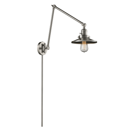 A large image of the Innovations Lighting 238 Railroad Satin Brushed Nickel / Brushed Satin Nickel