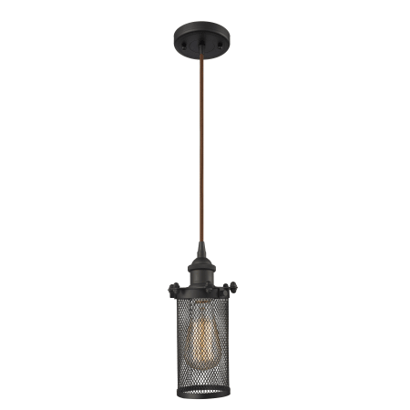 A large image of the Innovations Lighting 516-1P Bleecker Oiled Rubbed Bronze / Metal Shade