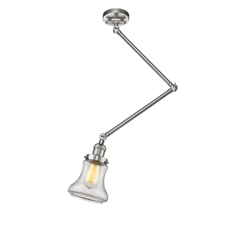 A large image of the Innovations Lighting 238C Bellmont Brushed Satin Nickel / Clear