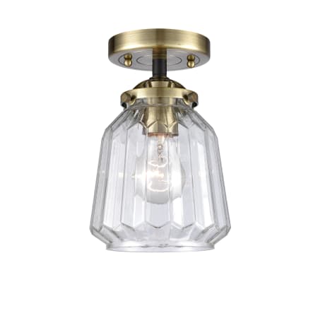 A large image of the Innovations Lighting 284 Chatham Black Antique Brass / Clear