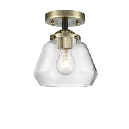 A large image of the Innovations Lighting 284 Fulton Black Antique Brass / Clear