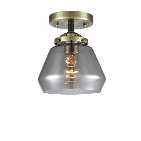 A large image of the Innovations Lighting 284 Fulton Black Antique Brass / Plated Smoke