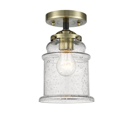 A large image of the Innovations Lighting 284 Canton Black Antique Brass / Seedy