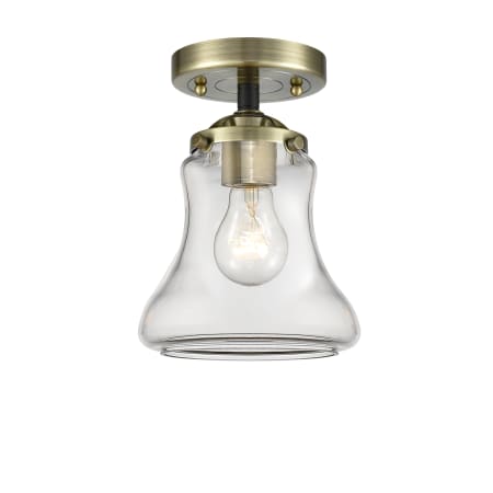 A large image of the Innovations Lighting 284 Bellmont Black Antique Brass / Clear