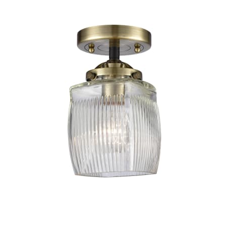 A large image of the Innovations Lighting 284 Colton Black Antique Brass / Clear Halophane