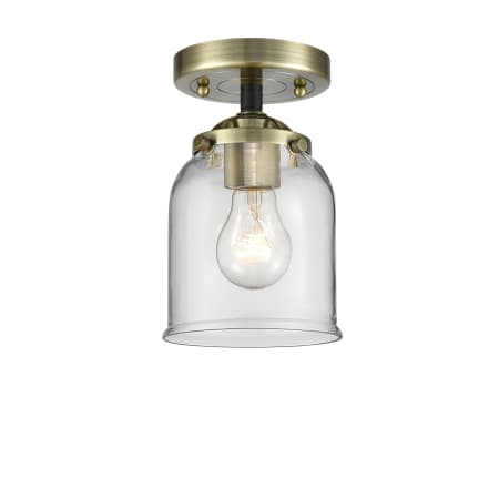 A large image of the Innovations Lighting 284 Small Bell Black Antique Brass / Clear