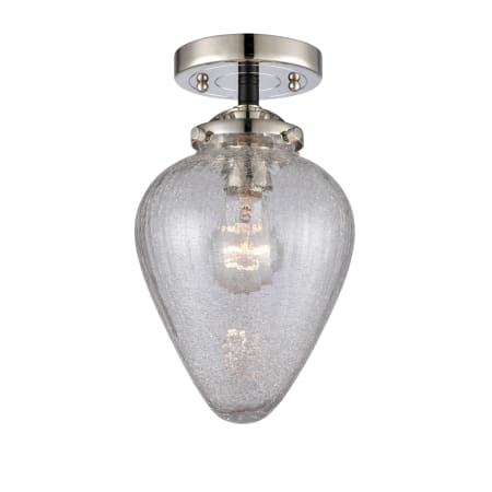 A large image of the Innovations Lighting 284 Geneseo Black Polished Nickel / Clear Crackle