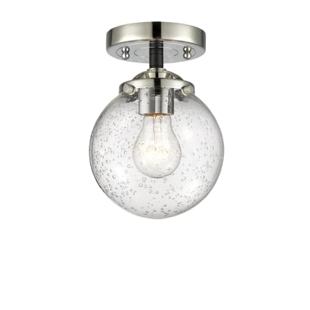 A large image of the Innovations Lighting 284-1C-6 Beacon Black Polished Nickel / Seedy