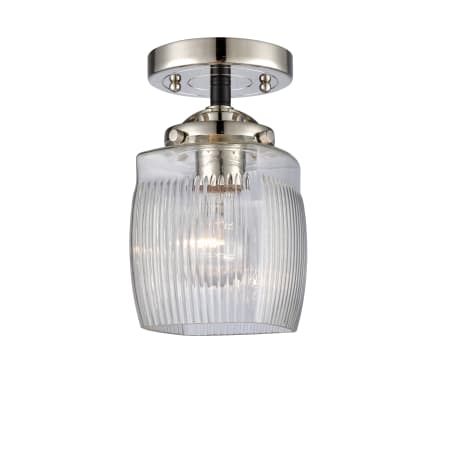A large image of the Innovations Lighting 284 Colton Black Polished Nickel / Clear Halophane