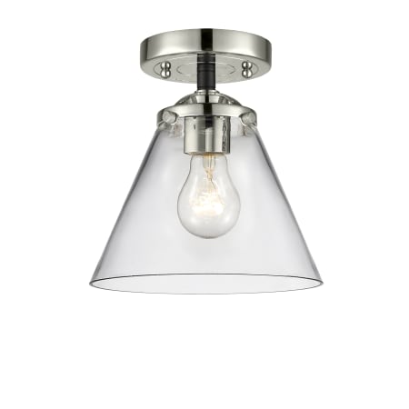 A large image of the Innovations Lighting 284 Large Cone Black Polished Nickel / Clear