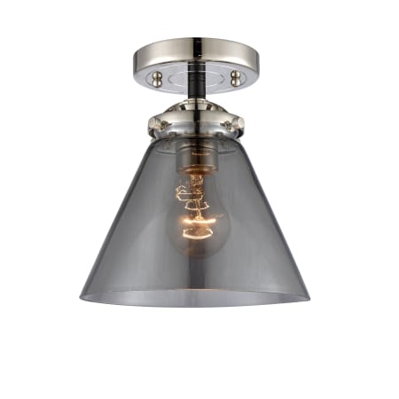 A large image of the Innovations Lighting 284 Large Cone Black Polished Nickel / Plated Smoke
