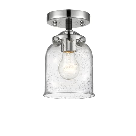 A large image of the Innovations Lighting 284 Small Bell Black Polished Nickel / Seedy