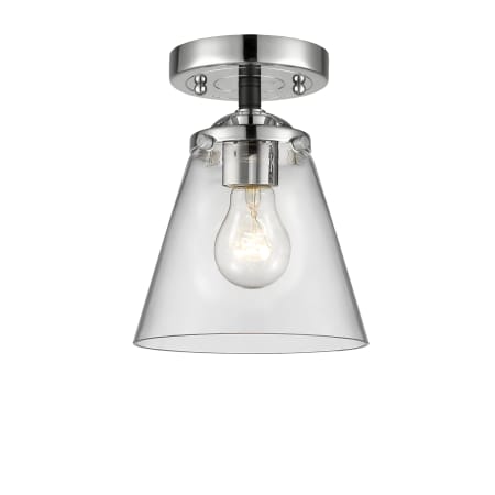 A large image of the Innovations Lighting 284 Small Cone Black Polished Nickel / Clear
